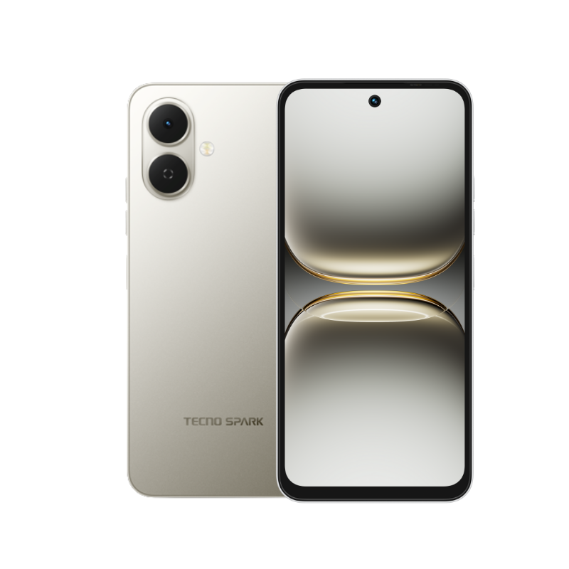 TECNO Spark Go 2 na cor branca com frente e traseira em destaque